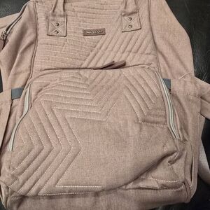 Pink Quilted Sunveno Diaper Backpack Bag